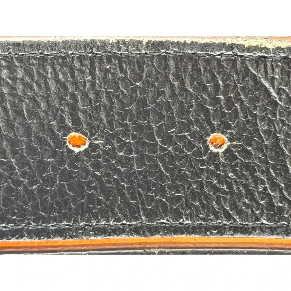 Hermes Reversible Belt Strap Black Orange Togo Epsom Leather 125cm France